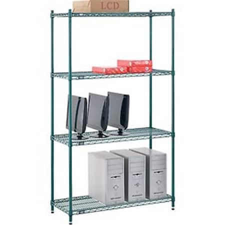 Designed To Furnish Nexel Poly-Z-Brite Wire Shelving - Green DE3494738